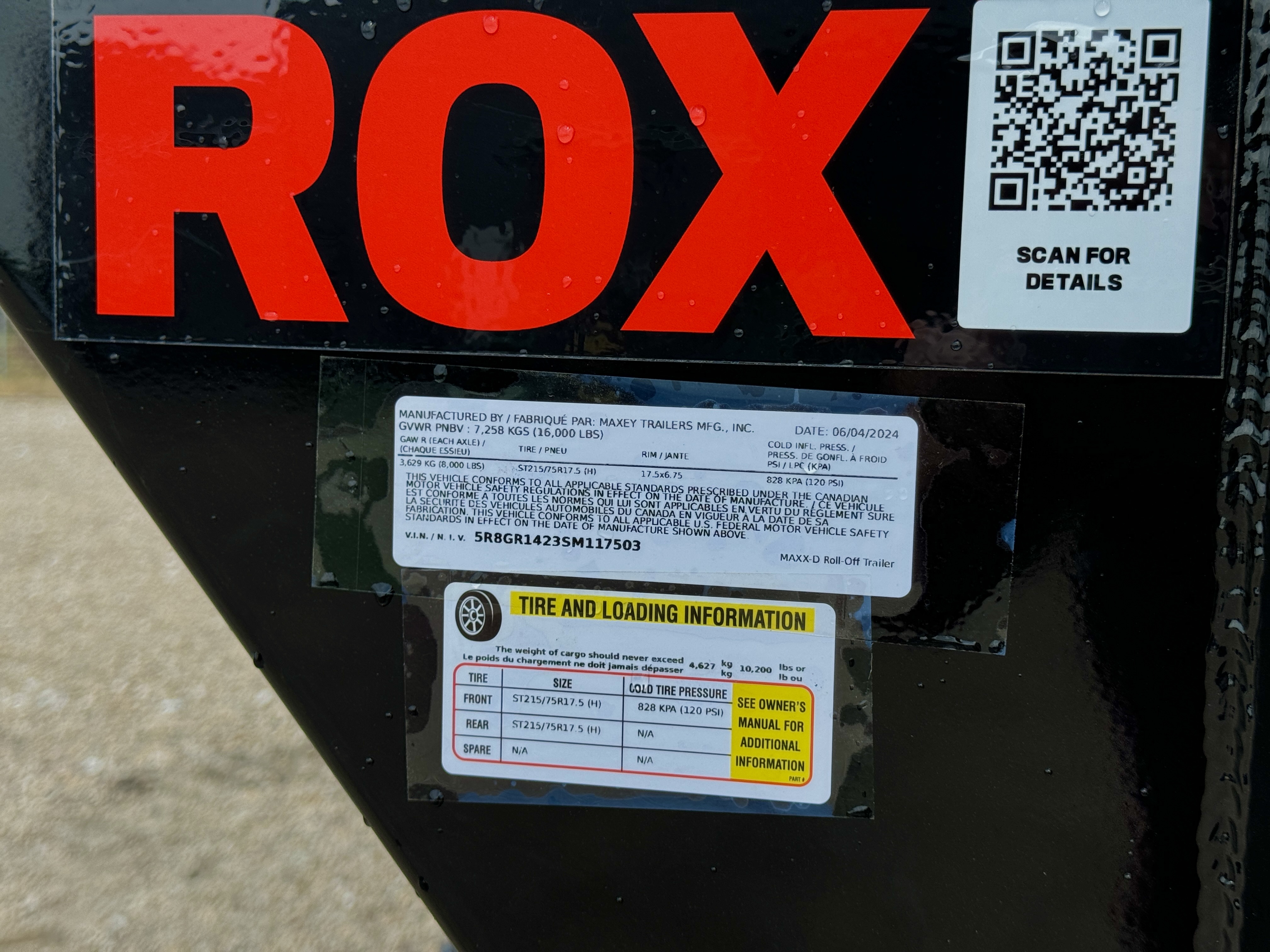 2025MAXXDTrailersROX14'X83"16KGVWRGOOSENECKROLLOFFW/4BINS